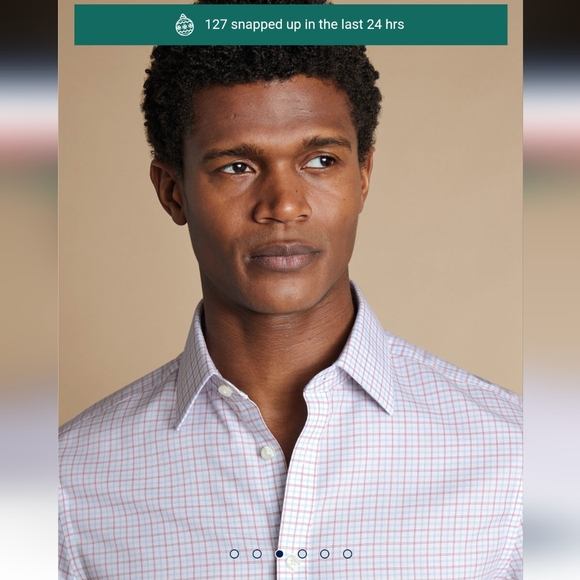 Charles Tyrwhitt Non-Iron Royal Oxford Windowpane Check Classic Fit Shirt - 17 - Picture 7 of 10